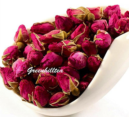 Greenhilltea Premium Dried Rose Buds Rosebud Flower Herb Loose Leaf Tea Fragrant Natural Healthy Herbal Tea 3 OZ