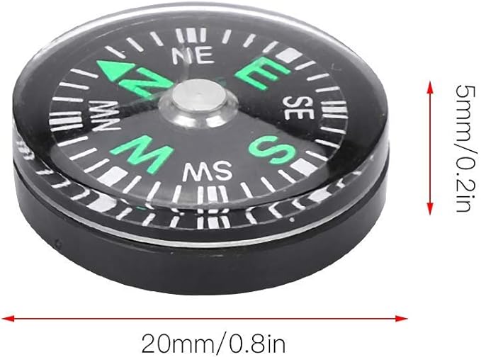 12 Pcs Button Compass 20mm Mini