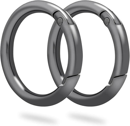 10 Pack 1-1/4Inch Trigger Spring O Rings, Metal Round Carabiner Clip Snap Hook, Spring Keyring Buckles for Replacement Purse Strap, Paracord Lanyard Clips, Keychain Rings Hardware DIY Crafts Making