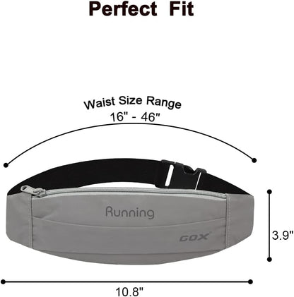 Gox Fanny Pack For Men Running Pouch Belt,Phone Holder Waist Pack Sport Hiking Walking Traveling (silver)