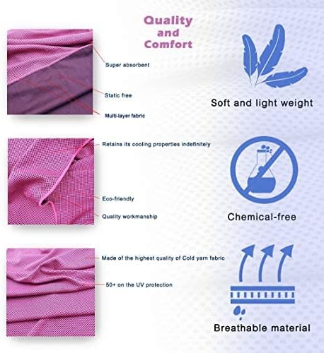 4 Pack Cooling Towels 40" x 12"-Cooling Scarf, Cold snap Cooling Towel for Instant Cooling Relief for All Physical Activities: Golf, Fitness, Camping, Hiking, Yoga, Pilates