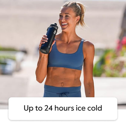 Takeya Actives Water Bottle with Spout Lid - Bottle with Double Stainless Steel Insulation - Dishwasher Safe & BPA-Free - Bottle with Spout Lid & Removable Bumper - 40 oz, Cucumber