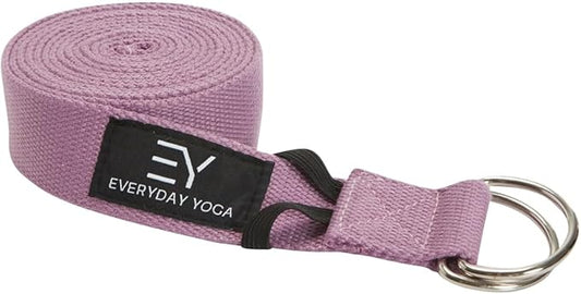 Everyday Yoga Super Strong Strap with Metal D-ring Buckle - Improve Flexibility, Stretching, and Physical Therapy Fitness.