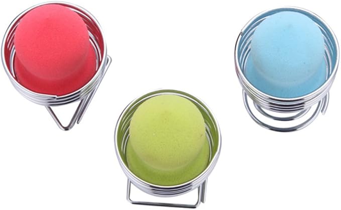 LanMa Beauty Sponge Blender Holder,(2 Pack Silver) Makeup Sponge Drying Stand Storage Egg Powder Puff Display Stand
