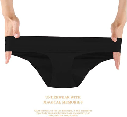 FINETOO 6 Pack Women’s Seamless Hipster Underwear No Show Panties Invisibles Briefs Soft Stretch Bikini Underwears XS-XL