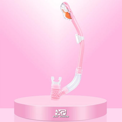 Dry Snorkel for Kids, Ultimate Snorkel Tube for Snorkeling, Freediving & Swimming, Easy-Breath Technology, Top-Mounted Dry Valve & Food-Grade Silicone Mouthpiece