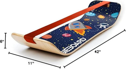 GIBBON SlackBoard - GiBoard Balance Board Kids & Adults - Slackline Balance Trainer - Slack Board Core Workout Equipment Home Gym Training - Standing Desk Exercise - Yoga, Agility, Pilates & More