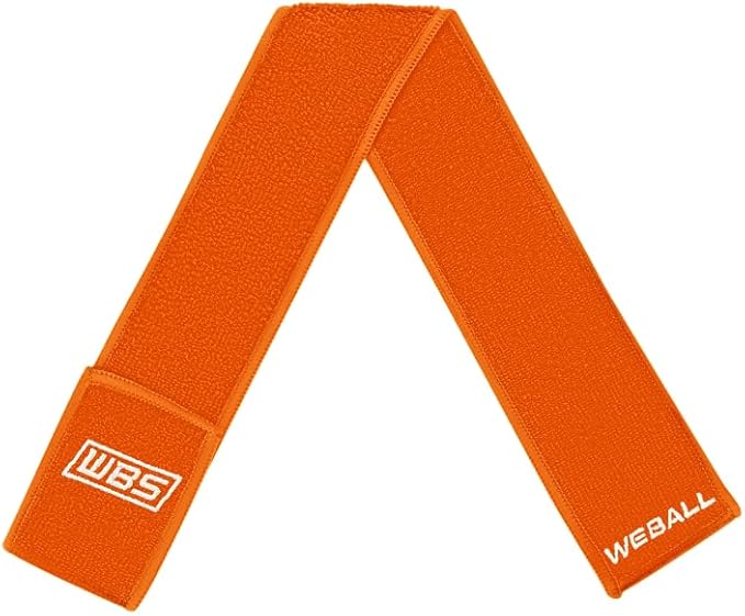 Streamer Football Towel, Sports Towel with Hook and Loop Fastener to Clean Football Visor and Gloves (Orange)