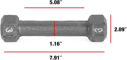 WF Athletic Supply Cast Iron Solid Hexagon Gray/Black Dumbbells, Strength Training Free Weights Set of 2 for Women and Men, Hand Weights Sold by Pairs, Multi-Select Size Options Available