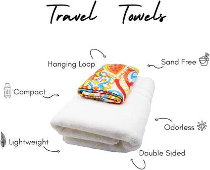 ECCOSOPHY Microfiber Beach Towel - Sand Free Towels are Quick Dry, Light Weight, Super Absorbent - Perfect Pool, Travel, Cruise, Camping Essentials - Oversized Extra Large for Adults 71x35 in