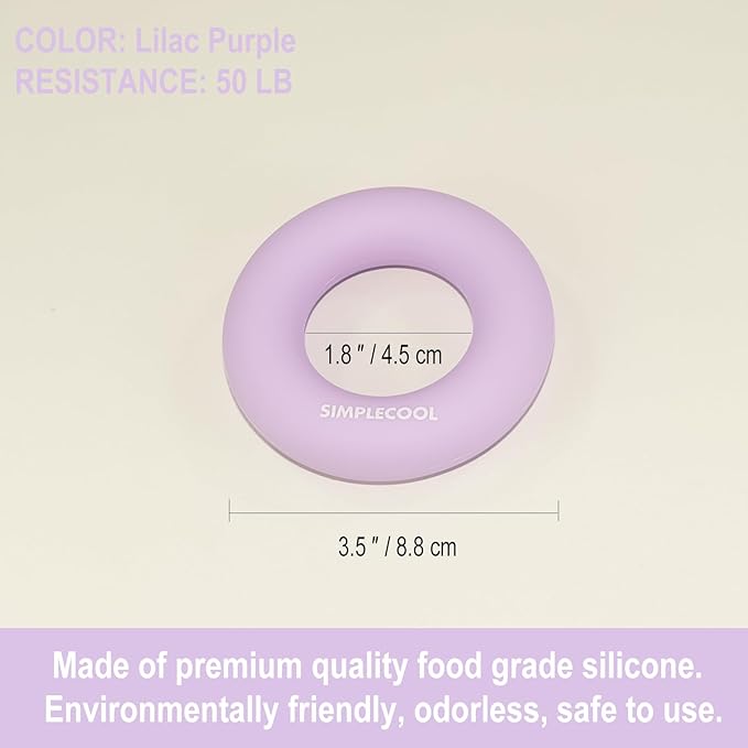 Grip Strength Trainer Hand Gripper Strengthener. Hand Finger Wrist Forearm Workout Exerciser for Strength Training Rock Climbing Athletes Rehabilitation Stress Relief. Silicone Rings 3.5 Inch.