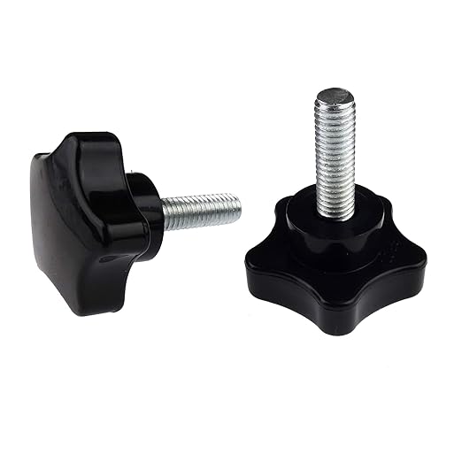 2 Pack Black 8mm(M8) Thread Replacement Star Hand Knob Tightening Screw (M8 x 25mm)