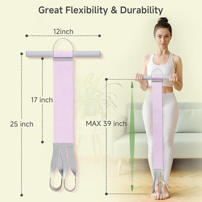 Fabric Resistance Band with Handles, 120lb Full-Body Excercise Band, Non-Slip Elastic Bands for Strength Muscle Training, Stretch Band Workout Equipment for Leg Arm Chest Core Wrist Ankle