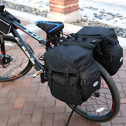 FANWU 50L Bike Panniers Bicycle Commuting Bag Waterproof Saddle Bags with Rain Cover for Bicycle Rear Rack Carrier, Support for Width Less Than 7 inches Bike Rack