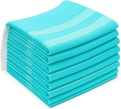 HAVLULAND Turkish Cotton Beach Towels, Bath Towel, Oversized 72"x40", Quick-Dry, Absorbent, Lightweight, Sand-Free, Ideal for Beach, Pool, Yoga, Travel, Camping Pack of 6 Turquoise