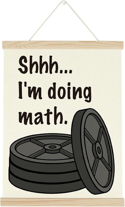 Gym Motivational Posters Funny College Dorm Posters Gifts for Guys Girls Friends I'm Doing Math Gym Flag Wall Art Decor Sign for Home Gym Bedroom Office