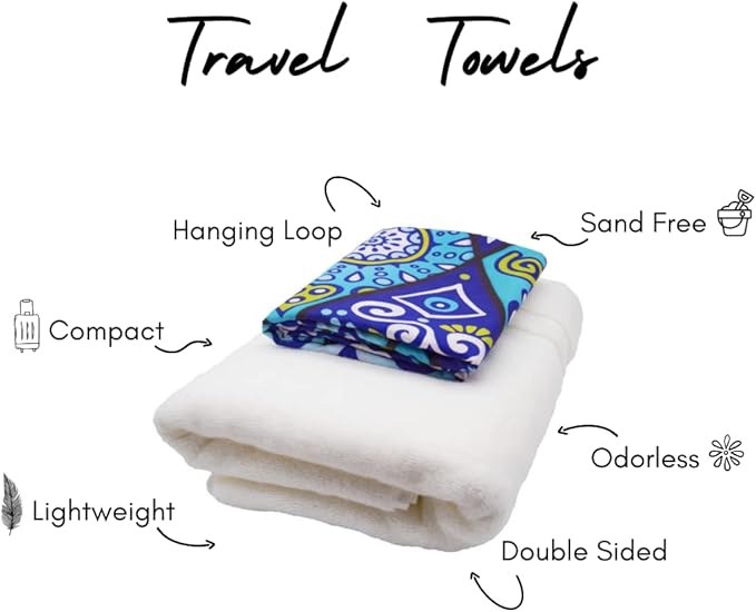 ECCOSOPHY Microfiber Beach Towel - Sand Free Towels 71x35 in
