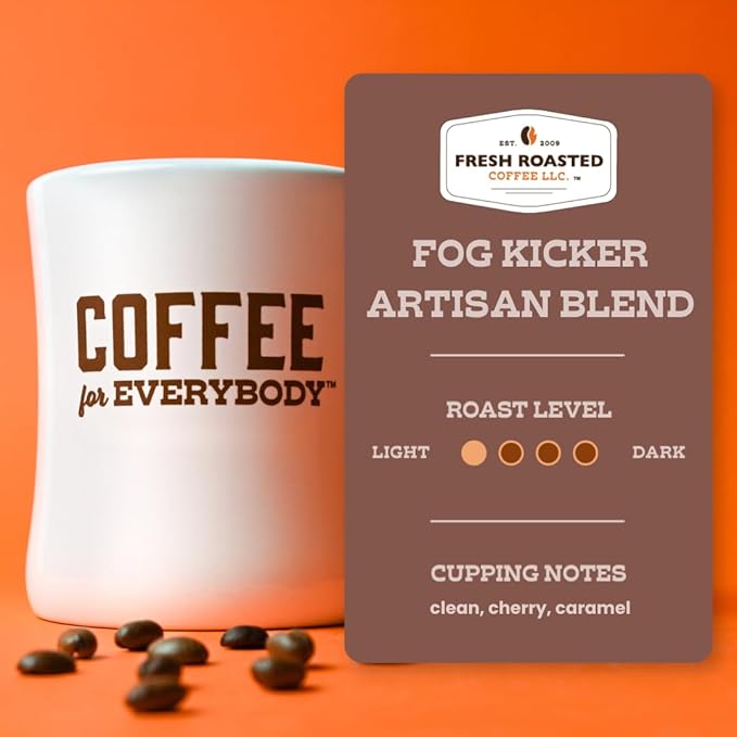 Fresh Roasted Coffee, Fog Kicker, 2 lb (32 oz), Light Roast, Kosher, Whole Bean