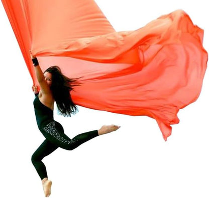 DASKING Aerial Silks Starter Kit - Durable 11Yards of Aerial Yoga Hammock with Hardware, Aerial Swing for Acrobatic Flying Yoga & All Levels (Aerial Rigging Point Up to 14ft)