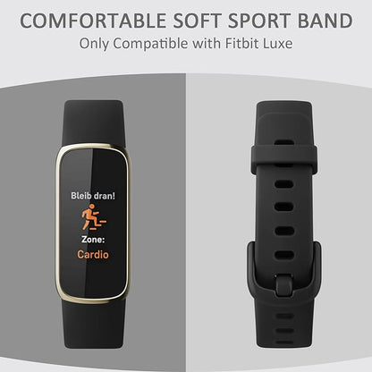 2 Pack Bands for Fitbit Luxe Bands Women Men, Soft Silicone Wristband Replacement Strap for Fitbit Luxe/Luxe Special Edition Fitness Tracker