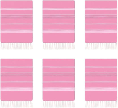 HAVLULAND Oversized Turkish Beach Towel 72’’x40’’ - Set of 12 | 100% Cotton Lightweight Sand Free Quick Dry Pool Towels | Extra Large Bath Towels for Adults Beach Blanket Essentials Case of 12 Pink