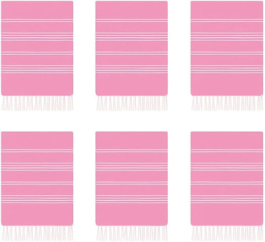 HAVLULAND Turkish Beach Towels Oversized -100% Turkish Cotton Super Soft Lightweight - Absorbent and Quick Drying Bath Towel - Sand Free Beach Towel - Turkish Towels for Adults (Fuchsia, 12 Pack)