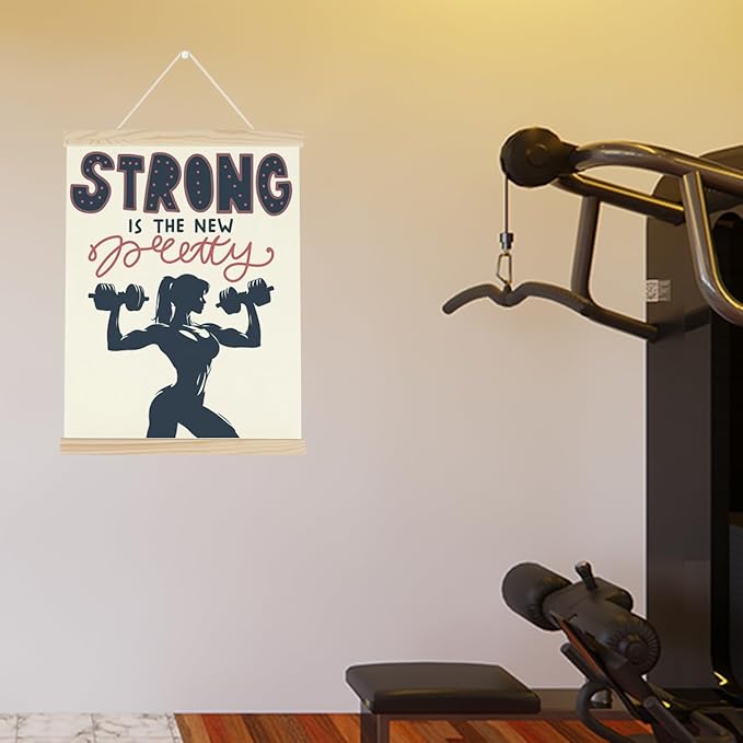 Gym Motivational Posters College Dorm Posters Gifts for Girls Friends Strong is The New Pretty Gym Flag Wall Art Decor Sign for Home Gym Bedroom Office