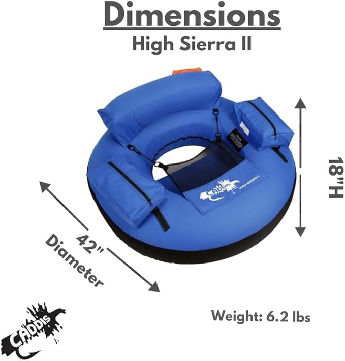 High Sierra II Inflatable Float Tube for Fishing and Angling by Caddis Sports