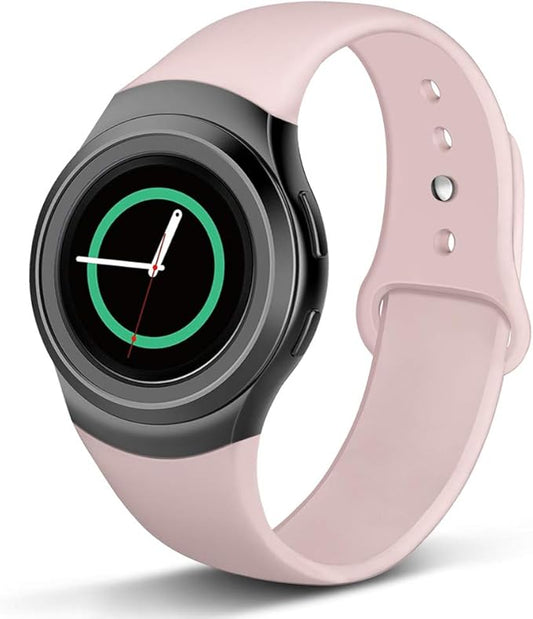 Compatible with Gear S2 Band, Soft Silicone Straps Sport Bands Adjustable Replacement Wristband Watch Bracelet for Samsung Gear S2 Smartwatch, Large Small