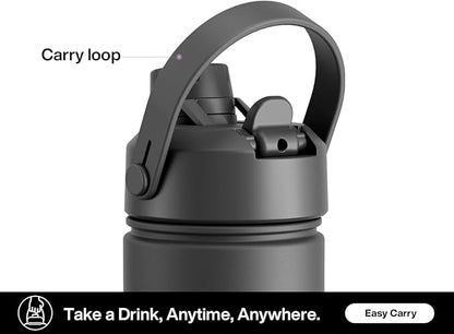 26 oz Insulated Water Bottle with 2-in-1 Straw and Spout Lid, Keep Cold 24H, Leak-Proof, Fits in Car Cup Holder, Stainless Steel Water Bottle for Sports, Travel, and School (Twilight Cosmos)