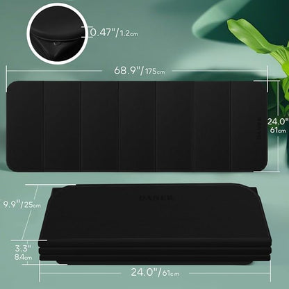 Foldable Yoga Mat 12mm Extra Thick Joint Protection,Portable Design for Travel/Pilates/Board/Camping,Environmental Sports Mat Non-Slip Gym Mat,Odorless POE Material