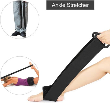 ZJchao Stretching Strap Yoga Strap, Foot Drop Fascitis Plantar Ankle Training Belt, Exercise Strap, Black, OK Cloth