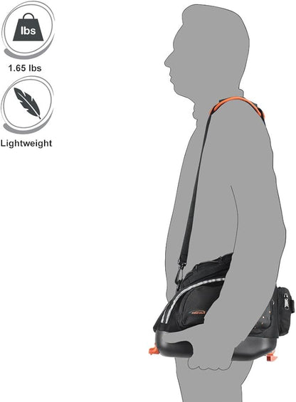 Ibera Bike Bag Mini Commuter 9.5L - Clip-On Bike Rack Bag with Shoulder Strap - Hard Base Reflective Trim Taillight Compatible - Bicycle bag for Folding & Small Bikes, PAKRAK ONLY FOR IBERA MINI RACKS