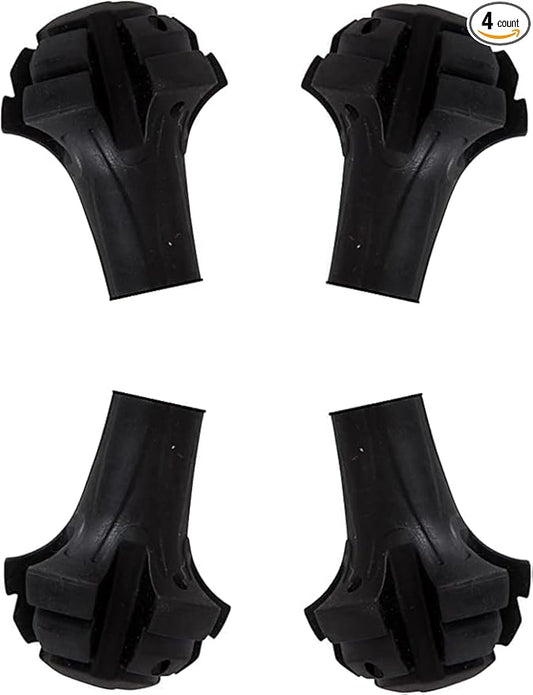 4 Pack of Extra Durable Rubber Replacement Tips (Replacement Feet/Paws/Ferrules/Caps) for Trekking Poles - Fits All Standard Hiking and Nordic Walking Poles