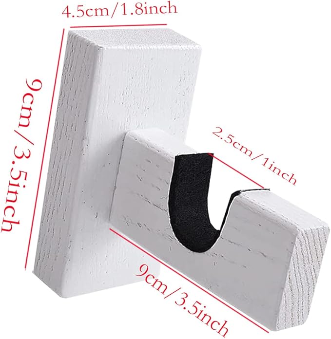2Pieces Hockey Stick Display Wall Mount - Horizontal Wood Hanger Rack - Bracket
