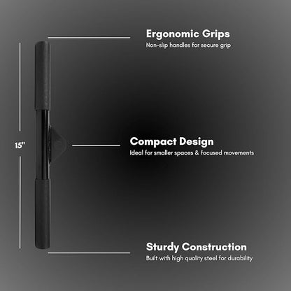 EVMT 15-Inch LAT Pulldown Attachments for Home Gym – LAT Pull Down Bar, Cable Machine Accessories for Tricep Bar, Bicep, Back Training, Full Rotation, Heavy-Duty Strength Workout Equipment