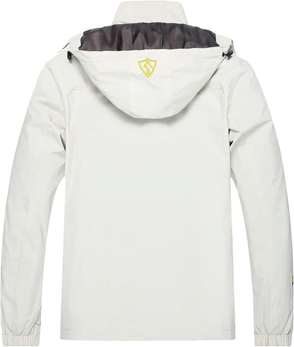 GIISAM Mens Windproof Jacket Waterproof Lightweight Mountain Sport Jacket for Men Hooded Windbreaker Raincoat