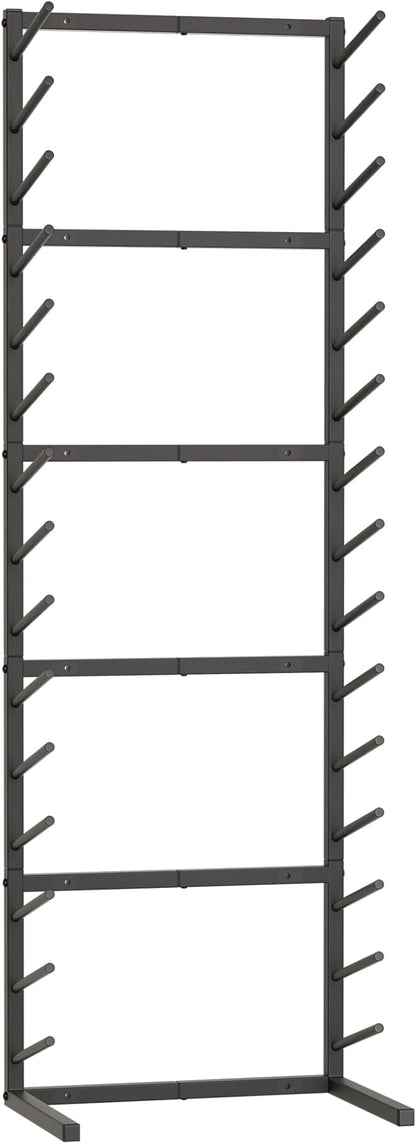 GIOTORENT Wall Mount Blueprint Storage Rack,15-Tier Heavy Duty Blueprint Holder for Construction Plan, Posters,Vinyl Rolls, Art Prints, Max 30lb/Arm, Easy Mount for Home, Office(Matte Black)