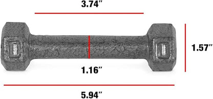 WF Athletic Supply Cast Iron Solid Hexagon Gray/Black Dumbbells, Strength Training Free Weights Set of 2 for Women and Men, Hand Weights Sold by Pairs, Multi-Select Size Options Available