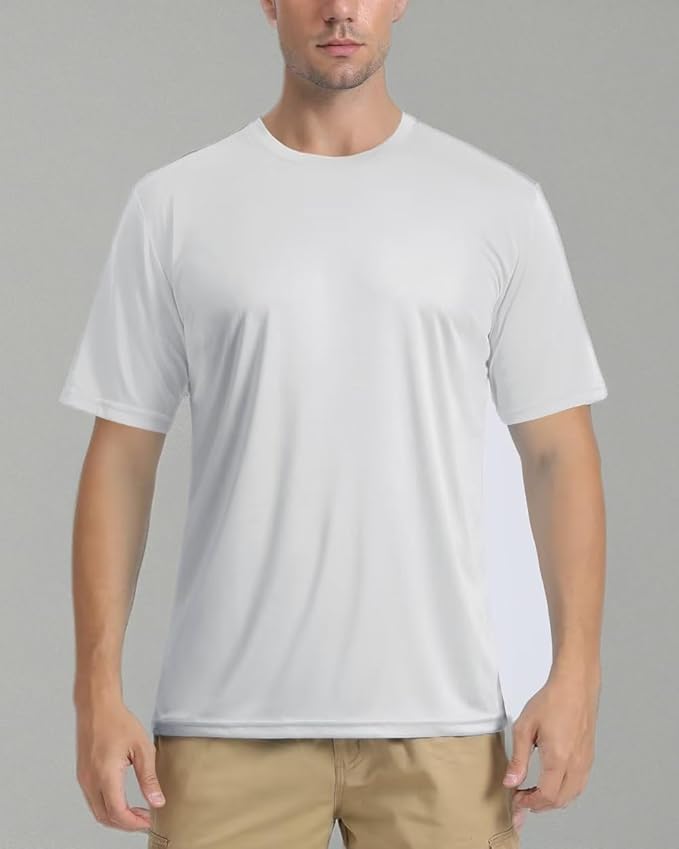 Boladeci Men's Swim Shirt Short Sleeve UPF 50+ Sun Protection SPF UV Moisture Wicking Lightweight Quick Dry Rash Guard