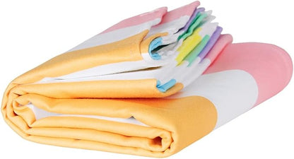 Dock & Bay Beach Towel - Quick Dry, Sand Free - Compact, Lightweight - 100% Recycled - Includes Bag - Summer - Unicorn Waves - Large (160x90cm, 63x35)
