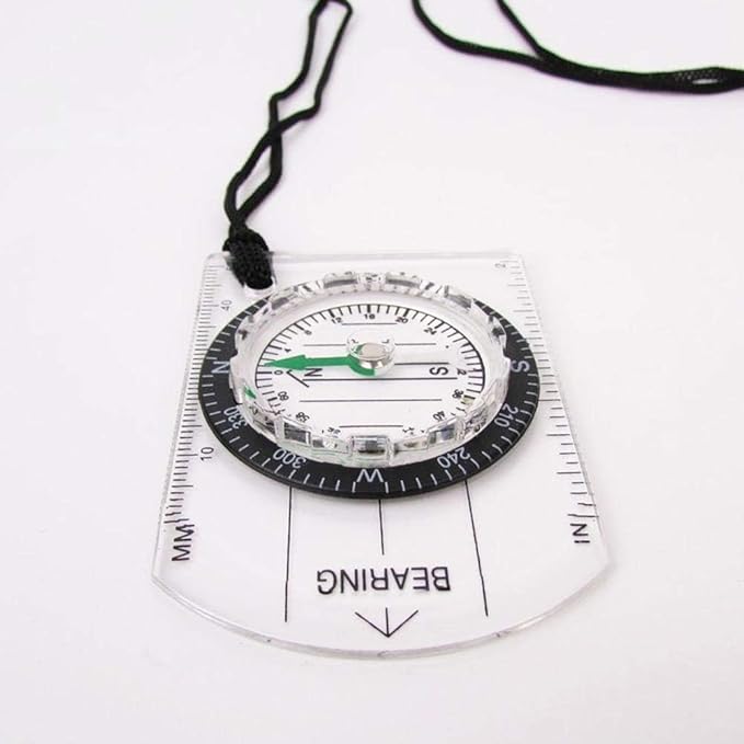 1Pc White Hiking Backpacking Camping Compass Orienteering Compass
