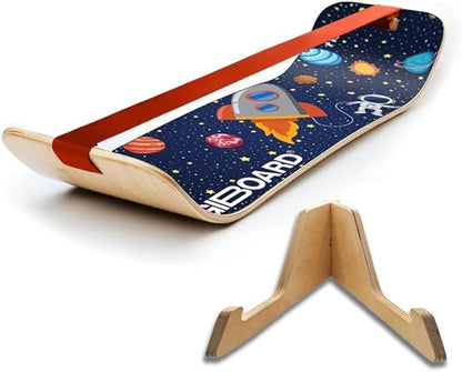 GIBBON SlackBoard - GiBoard Balance Board Kids & Adults - Slackline Balance Trainer - Slack Board Core Workout Equipment Home Gym Training - Standing Desk Exercise - Yoga, Agility, Pilates & More