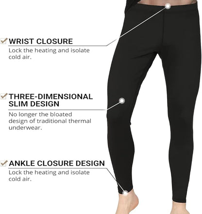 HEROBIKER Long Johns Thermal Underwear for Men Skiing Winter Warm Hunting Gear Fleece Lined Base Layer Set Top Bottom