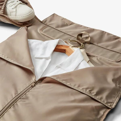 Halfday Convertible 2-in-1 Garment Duffel Weekender Bag 45L | Wrinkle-Free Travel, Hanging Suit Compartment, Shoe Pockets, Trolley Sleeve. Durable & Water-Resistant Carry-On, Stone