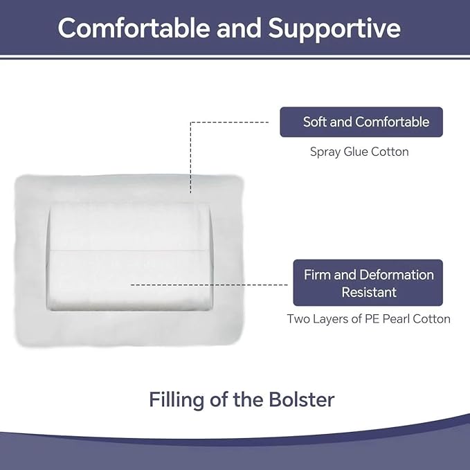 Yoga Bolster (26x10.5x5.5 in) Supportive Yoga Cushion for Restorative Yin Yoga Accessories Rectangular Bolster for Stretching Meditation Pillow 100% Organic Cotton Removable Washable Cover