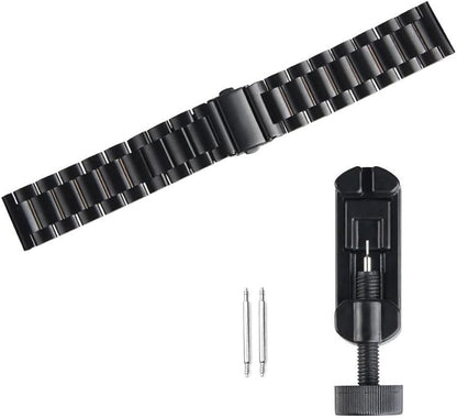 Compatible for Onaneag Smart Watch Band, 22mm Quick Release Stainless Steel Metal Replacement Straps Compatible for Onaneag P110, Ddidbi, Paukila P114, Nihemin 1.96 Watch, Haulvean JX629 Watch