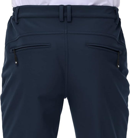 Gopune Men's Snow Ski Waterproof Softshell Pants Outdoor Windproof Warm Hiking Insulated Pants