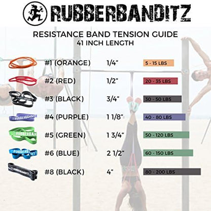 Rubberbanditz Pull Up Assist Resistance Bands Heavy Duty Loop Exercise Workout Bands for Powerlifting, Mobility, and Stretching