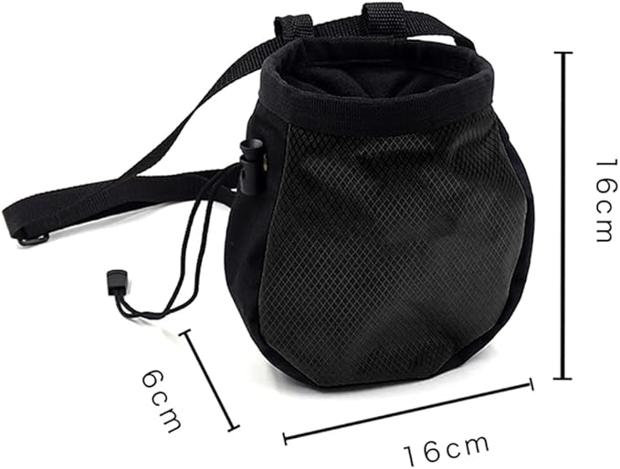 Climbing Chalk Bag - Adjustable Black Chalk Bag for Rock Climbing Equipment